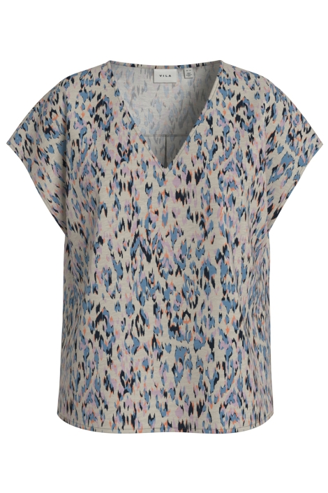 Vila vilimia leo s/s v-neck top/lc